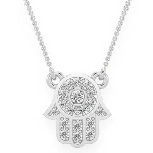 0.15CTW Mini Diamond Hamsa Pendant