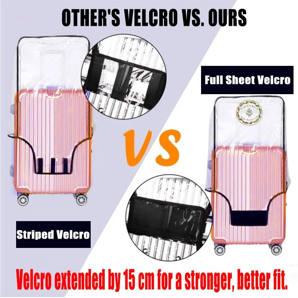 20 Inch Clear PVC Luggage Cover, 0.2mm Thick Lightweight Waterproof, Dustproof, Anti-Scratch Suitcase Cover, Luggage Covers for Suitcase TSA Approved, Fits 19"-20" Wheeled Luggage