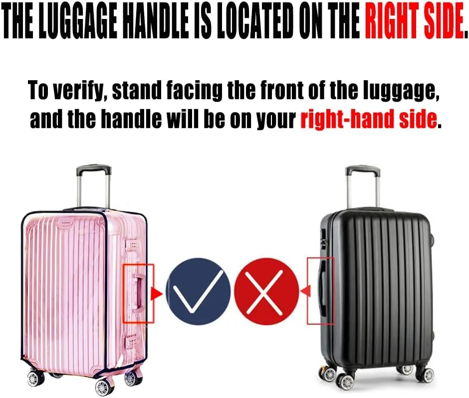 20 Inch Clear PVC Luggage Cover, 0.2mm Thick Lightweight Waterproof, Dustproof, Anti-Scratch Suitcase Cover, Luggage Covers for Suitcase TSA Approved, Fits 19"-20" Wheeled Luggage