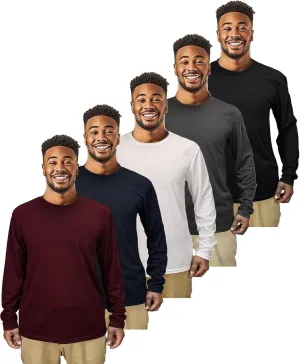 5 Pack Mens Long Sleeve T Shirts Lightweight Sport Casual Tee Running Cycling Fishing UV Protection Quick Dry Tshirts Tops
