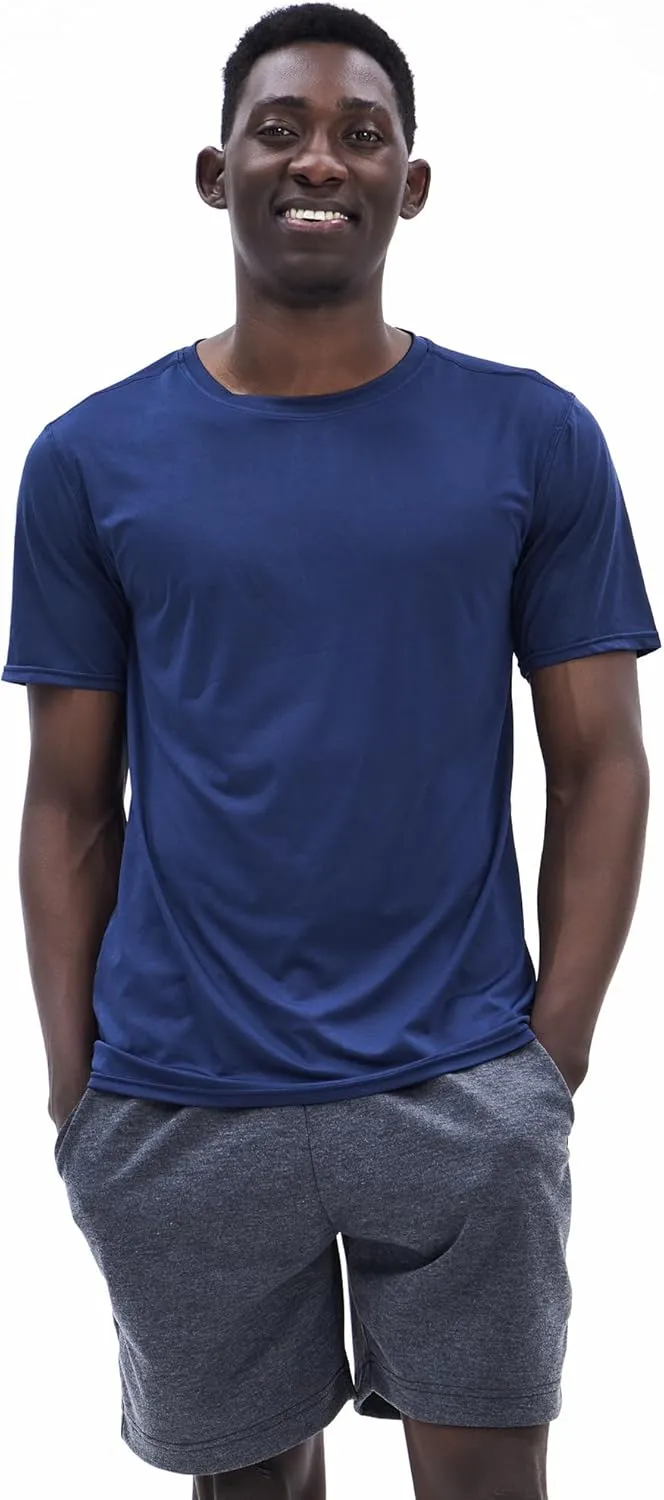 5 Pack Mens Workout T-Shirts Quick Dry Athletic Short Sleeve Crew Neck Running Gym Tee Tops