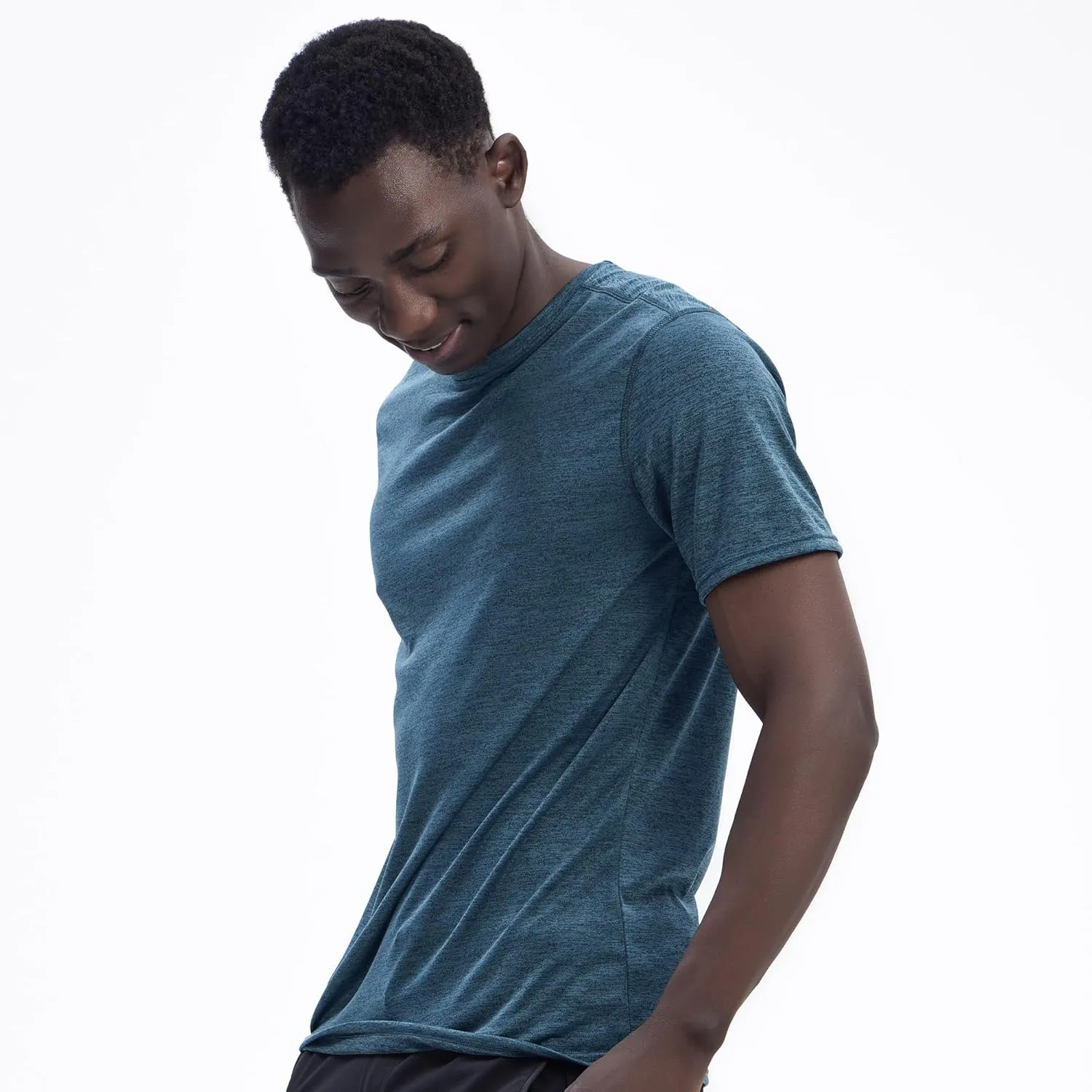 5 Pack Mens Workout T-Shirts Quick Dry Athletic Short Sleeve Crew Neck Running Gym Tee Tops