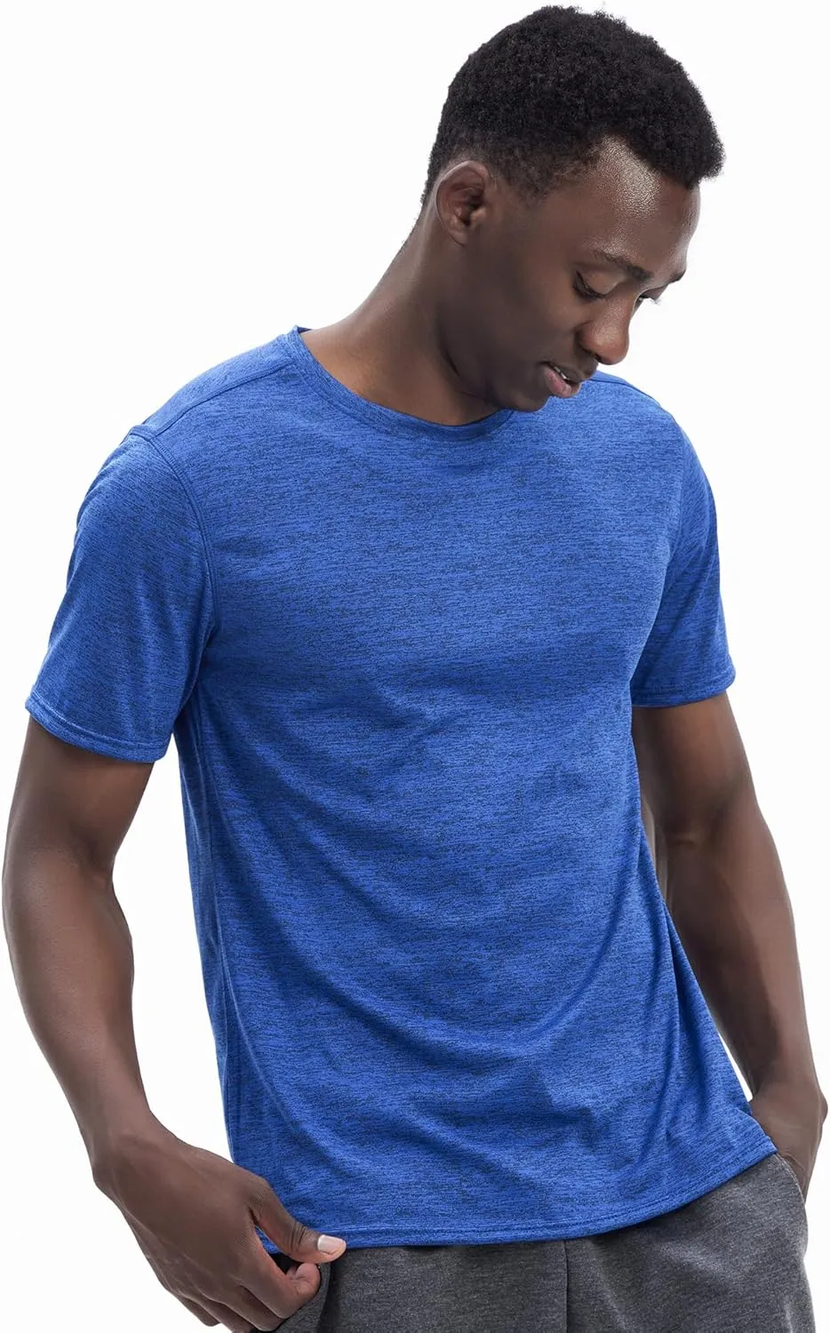 5 Pack Mens Workout T-Shirts Quick Dry Athletic Short Sleeve Crew Neck Running Gym Tee Tops