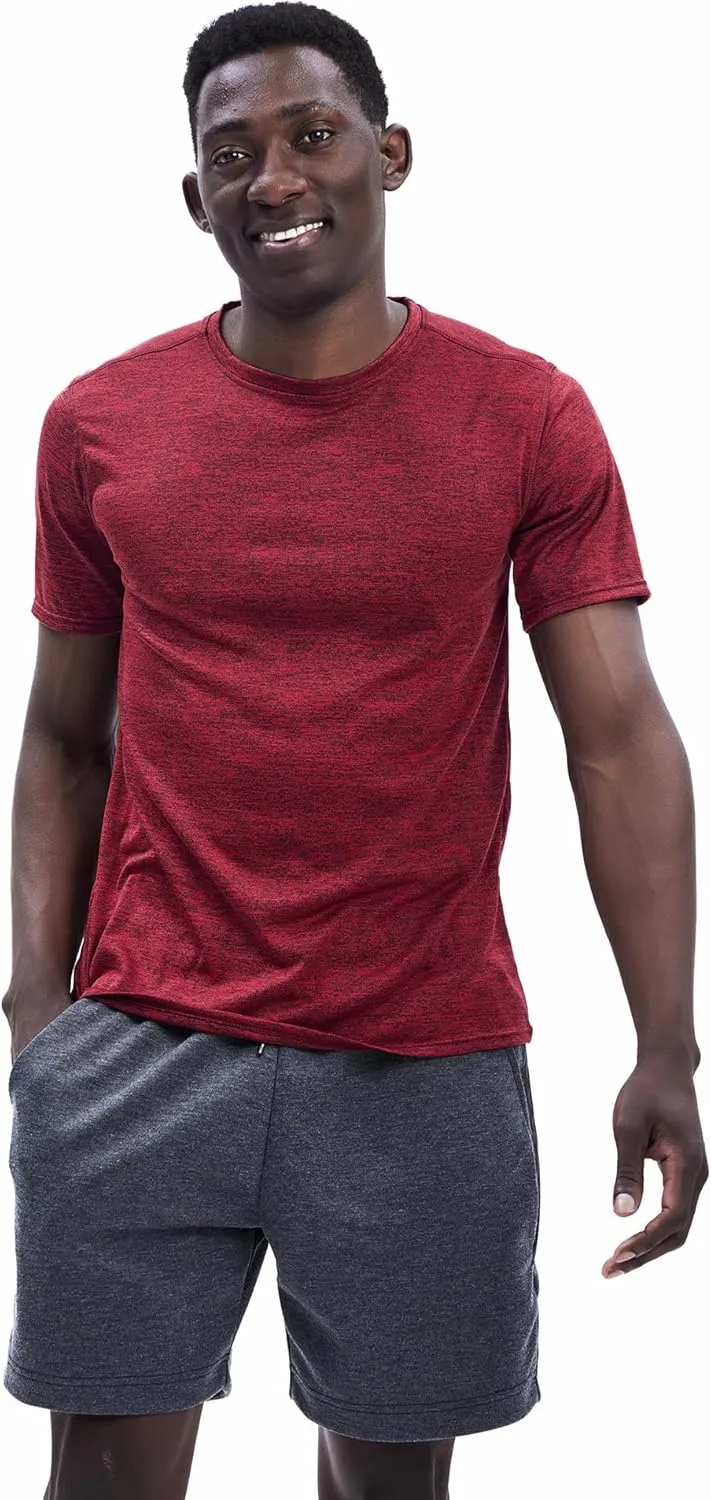 5 Pack Mens Workout T-Shirts Quick Dry Athletic Short Sleeve Crew Neck Running Gym Tee Tops