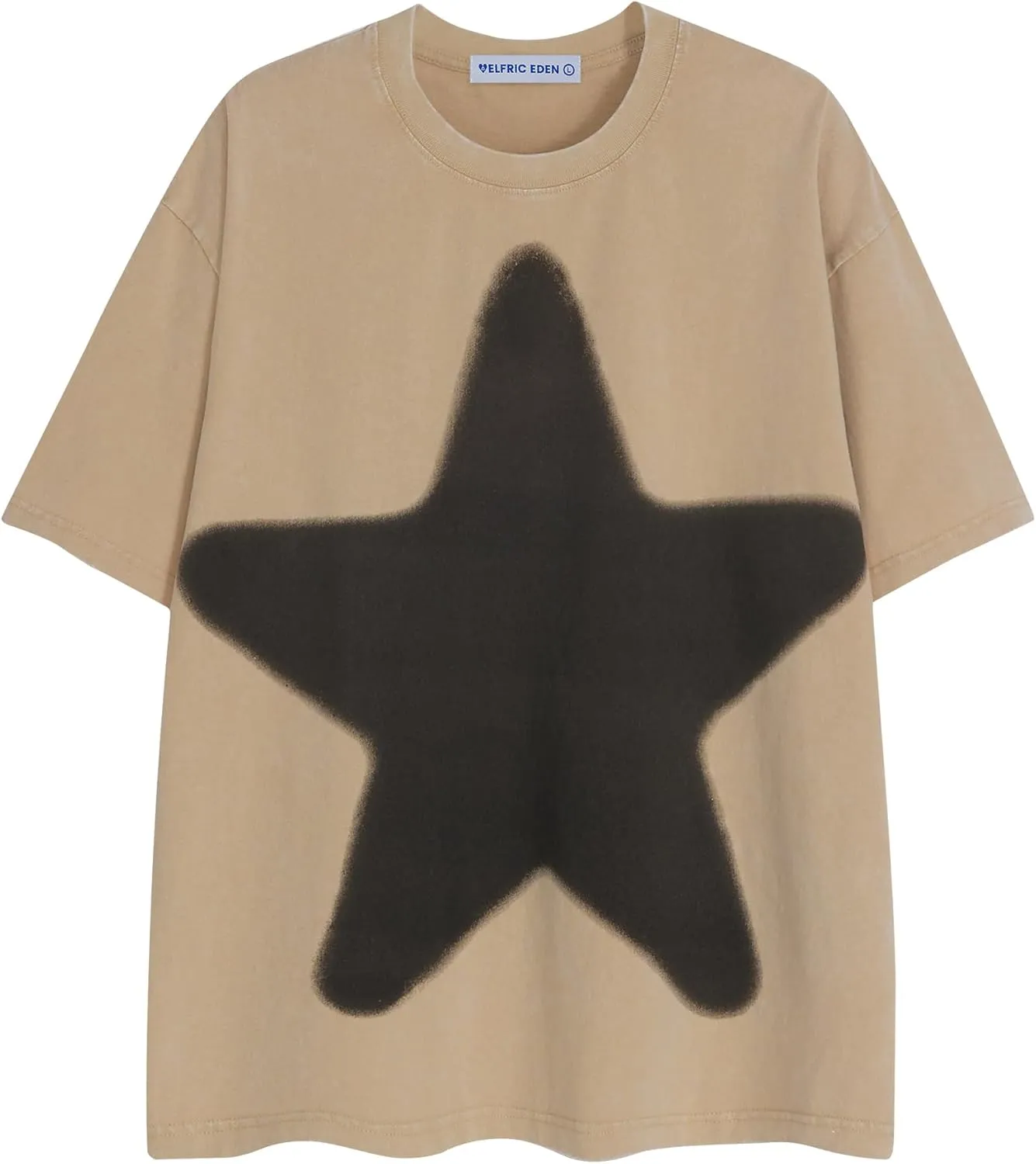 Aelfric Eden Mens Oversized Star Graphic Tees Y2k Washed Heavyweight Vintage Streetwear T Shirts Unisex Tops
