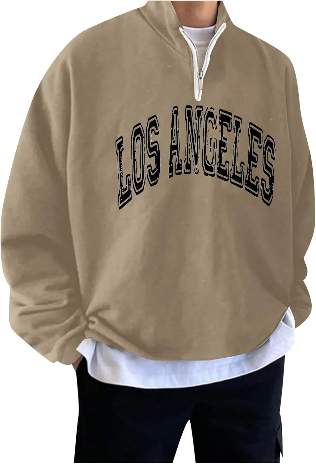 Alalaso Shirts for Men Wicking Moisture Baggy Cotton Long Sleeve Crewneck Tops Sun Protection Style Running Sweatshirt