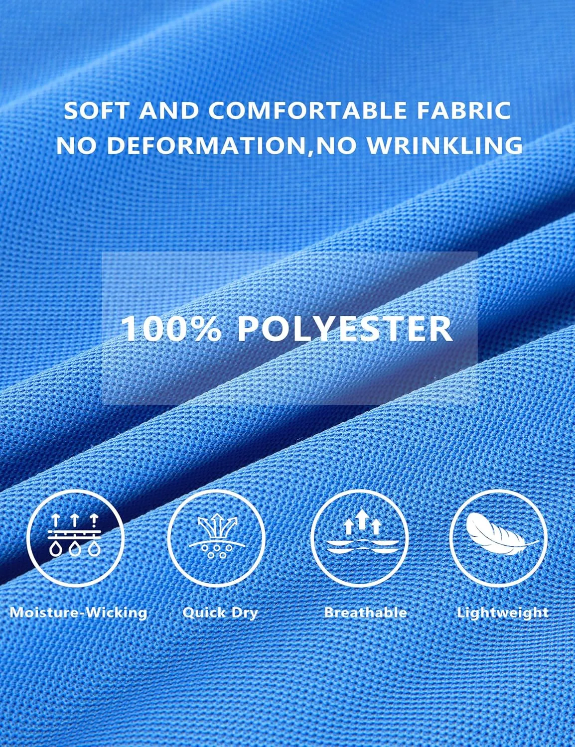 Aleture Men Polo T Shirts Polyester Performance Polos, Short Sleeve Collared Shirt for Business Casual Wear, Regular Fit