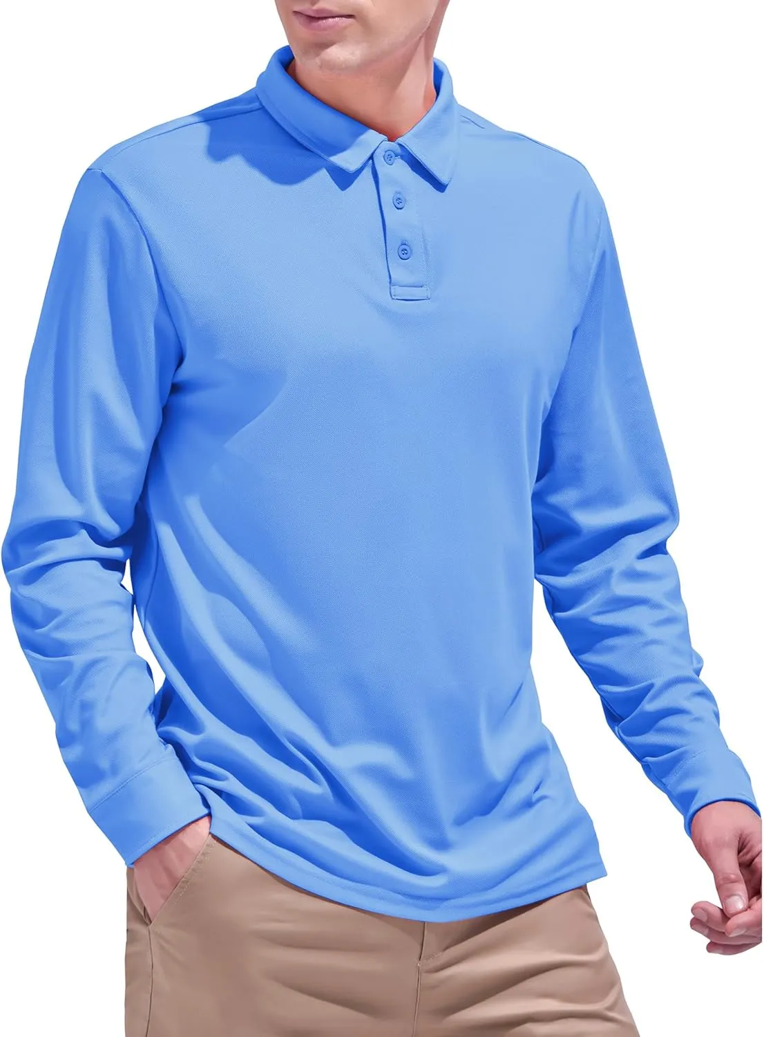 Aleture Men Polo T Shirts Polyester Performance Polos, Short Sleeve Collared Shirt for Business Casual Wear, Regular Fit