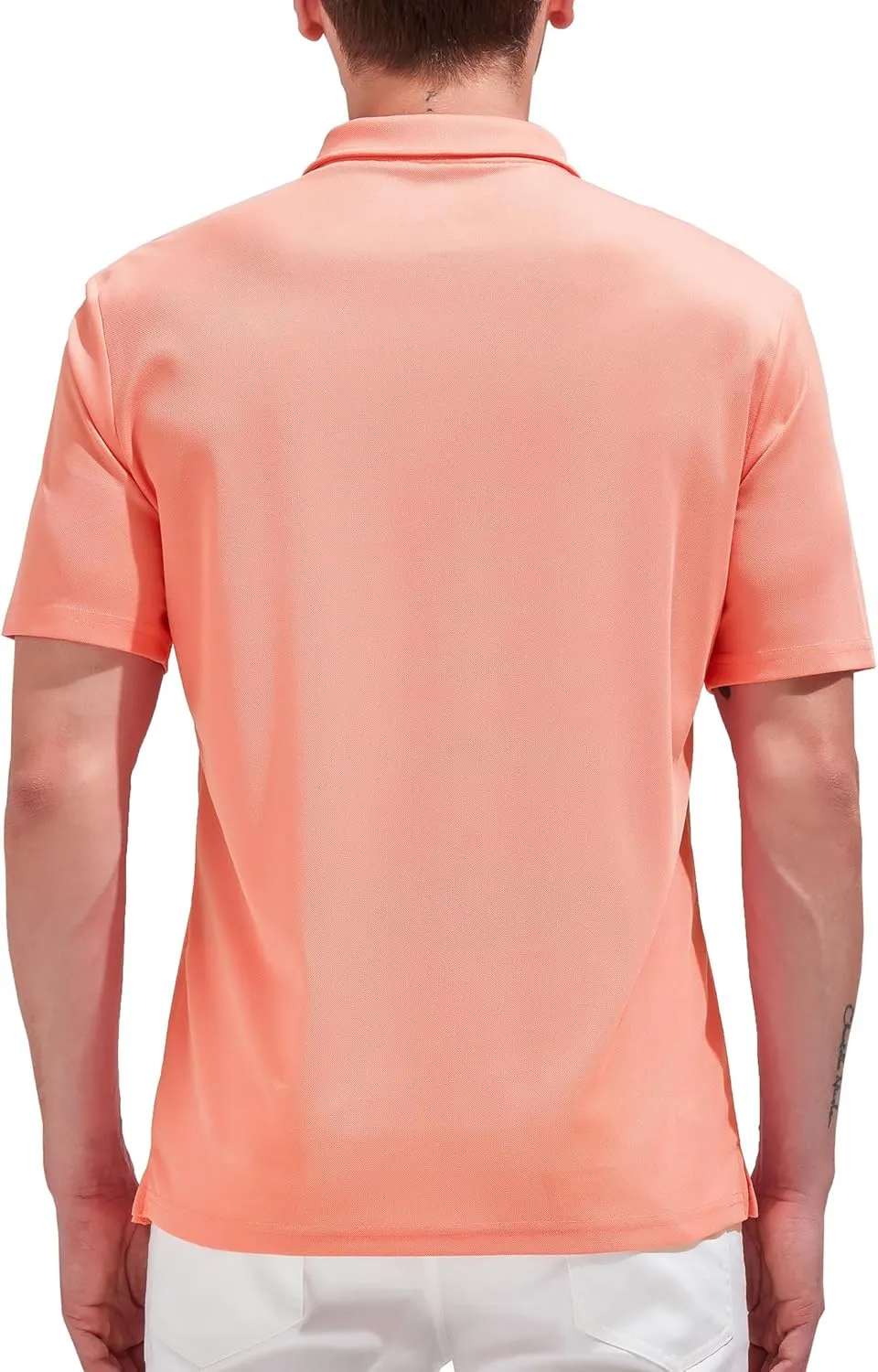 Aleture Men Polo T Shirts Polyester Performance Polos, Short Sleeve Collared Shirt for Business Casual Wear, Regular Fit