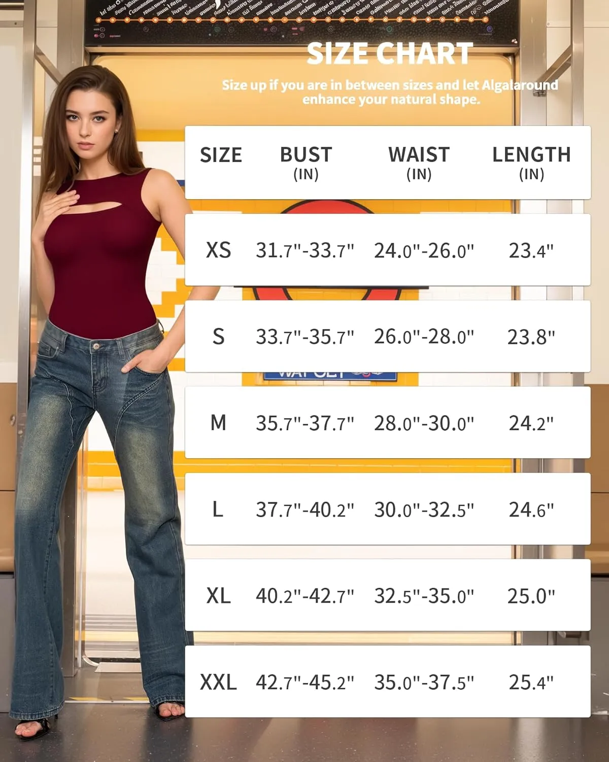 ALGALAROUND Sleeveless Tank Tops for Women Cut Out Front Ribbed Tshirt Crew Neck Casual Shirt