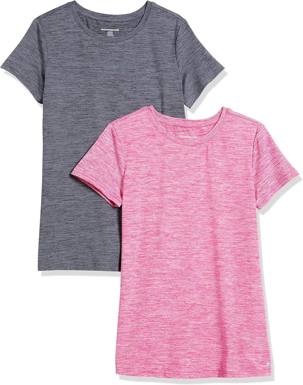 Amazon Essentials Women's Active Quick Dry Tech Stretch Short-Sleeve Crewneck T-Shirt (Available in Plus Size), Multipacks