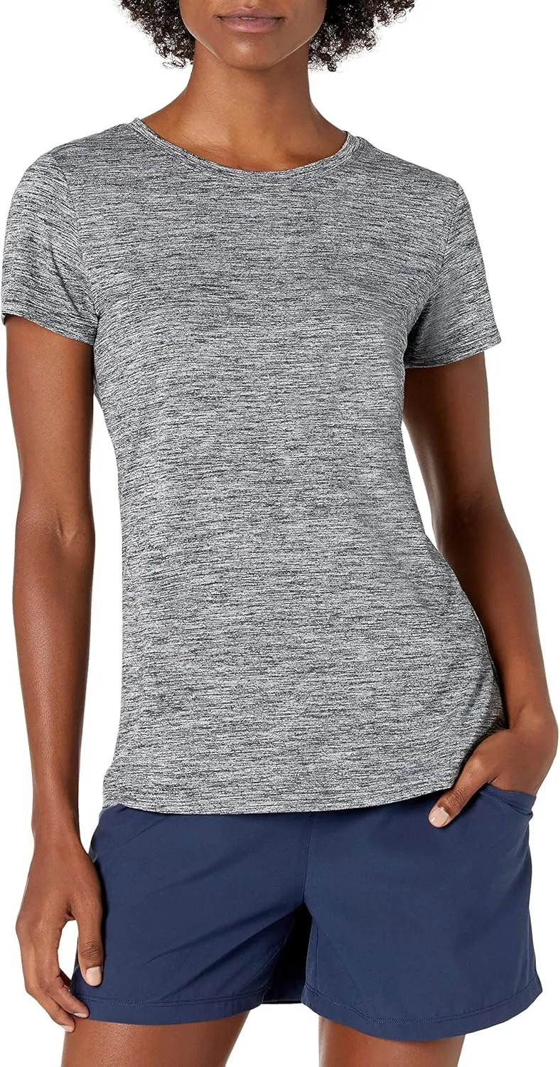 Amazon Essentials Women's Active Quick Dry Tech Stretch Short-Sleeve Crewneck T-Shirt (Available in Plus Size), Multipacks