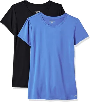 Amazon Essentials Women's Active Quick Dry Tech Stretch Short-Sleeve Crewneck T-Shirt (Available in Plus Size), Multipacks
