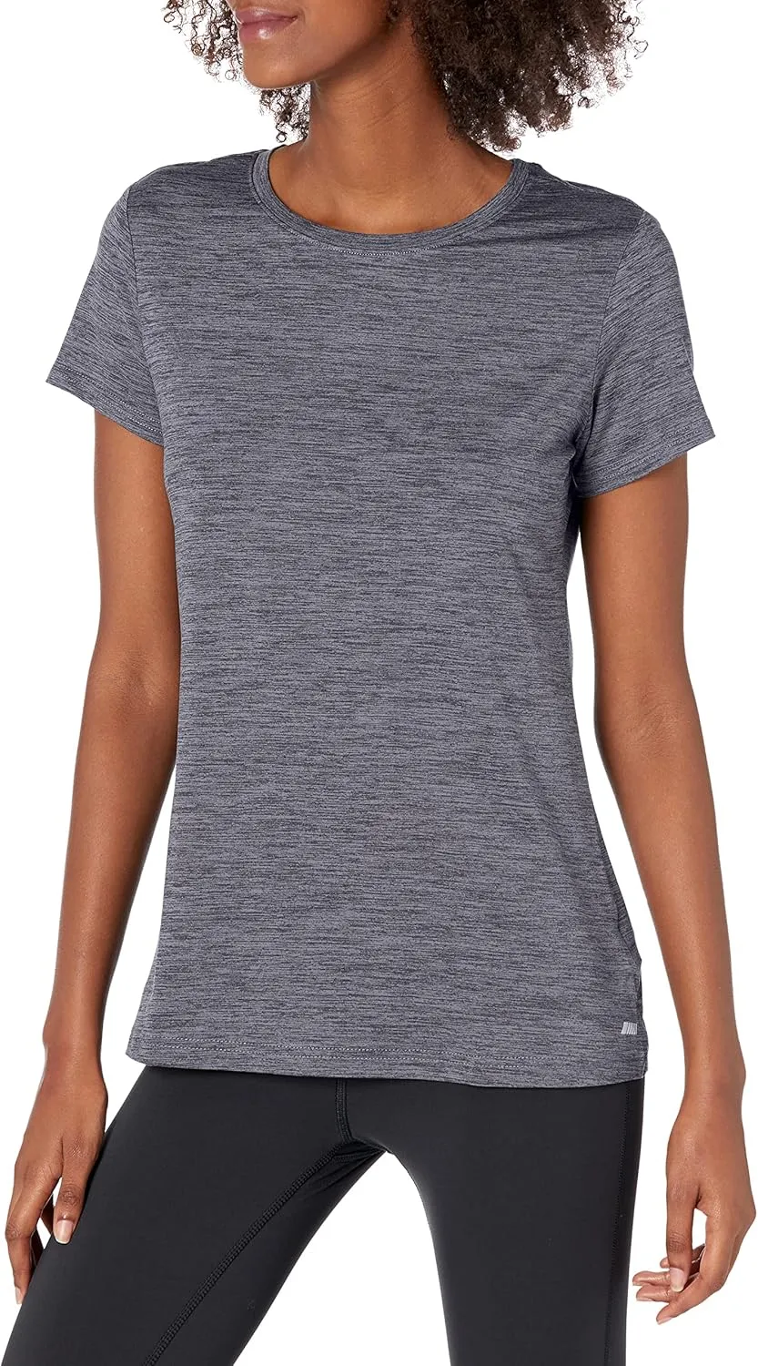 Amazon Essentials Women's Active Quick Dry Tech Stretch Short-Sleeve Crewneck T-Shirt (Available in Plus Size), Multipacks