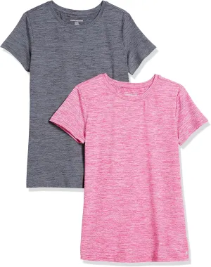 Amazon Essentials Women's Active Quick Dry Tech Stretch Short-Sleeve Crewneck T-Shirt (Available in Plus Size), Multipacks
