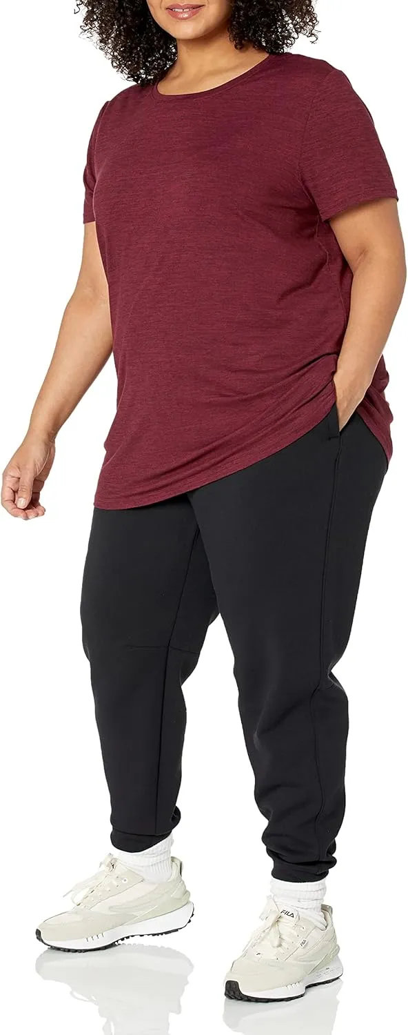 Amazon Essentials Women's Active Quick Dry Tech Stretch Short-Sleeve Crewneck T-Shirt (Available in Plus Size), Multipacks