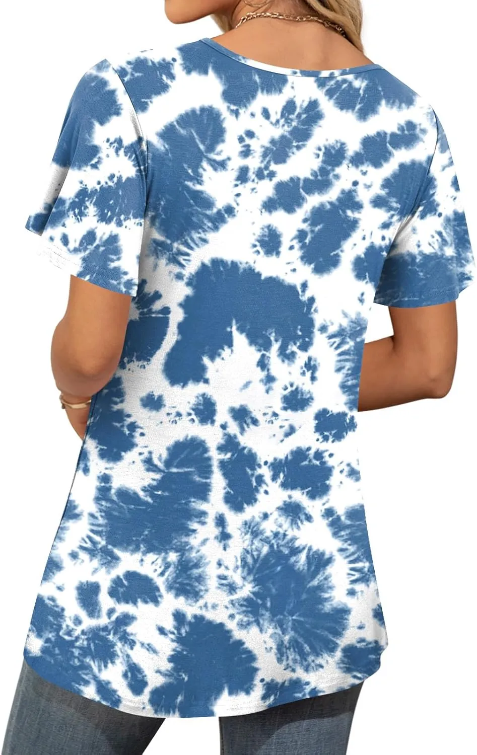Anymiss 2025 Womens Spring Tunic Tops Summer Casual Dressy Short Sleeve Loose Fit T Shirts M-3X