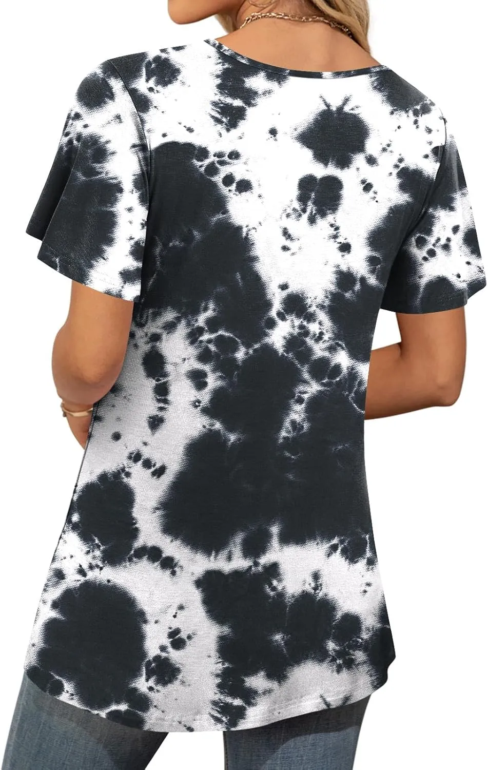 Anymiss 2025 Womens Spring Tunic Tops Summer Casual Dressy Short Sleeve Loose Fit T Shirts M-3X