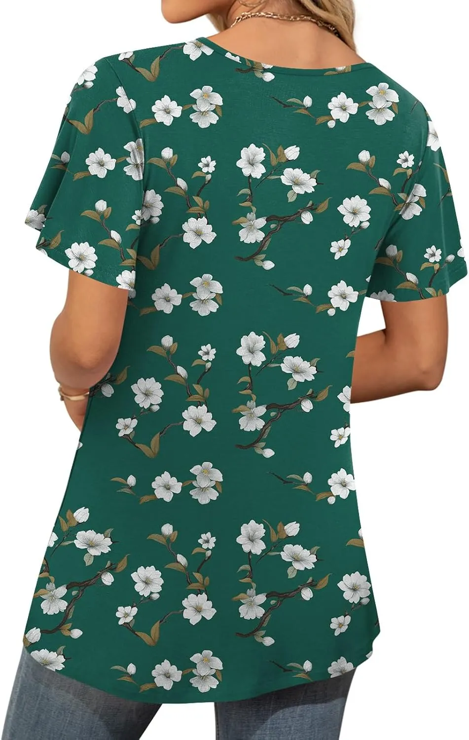 Anymiss 2025 Womens Spring Tunic Tops Summer Casual Dressy Short Sleeve Loose Fit T Shirts M-3X