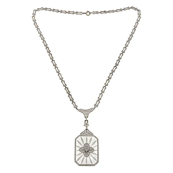 Art Deco Diamond & Rock Crystal Necklace