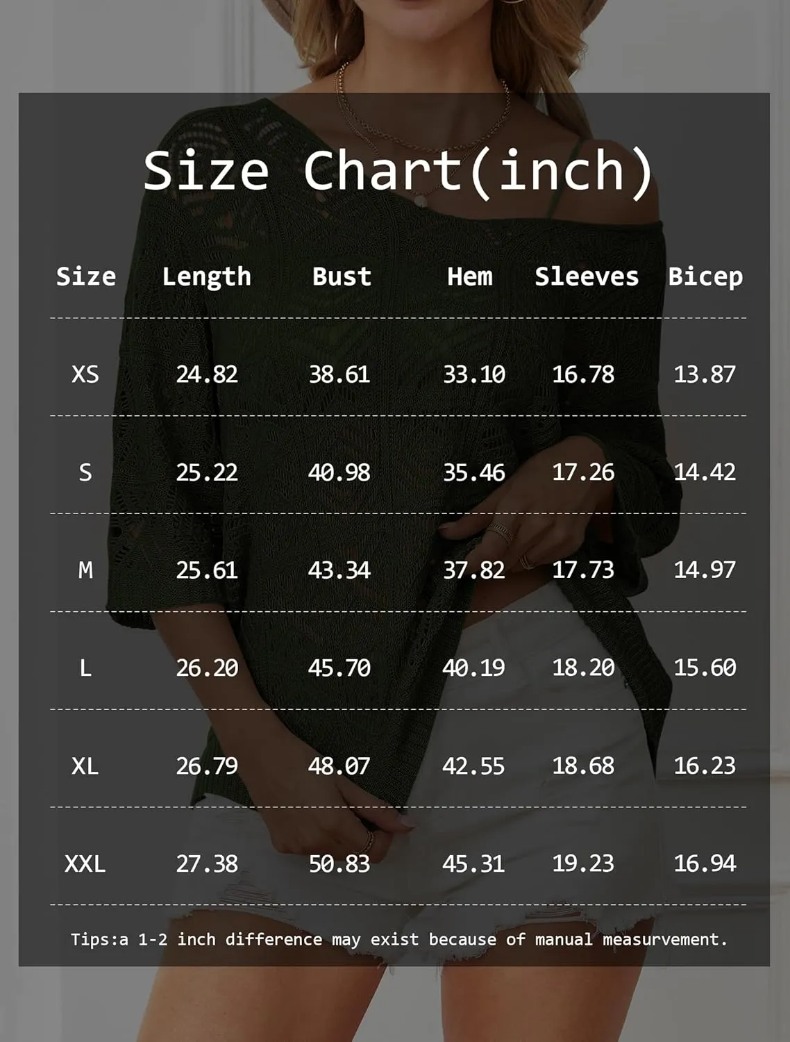 ATHMILE Women's 2025 Spring Summer Crochet Hollow Out 3/4 Sleeve Pullover Sweater Off Shoulder T-Shirts
