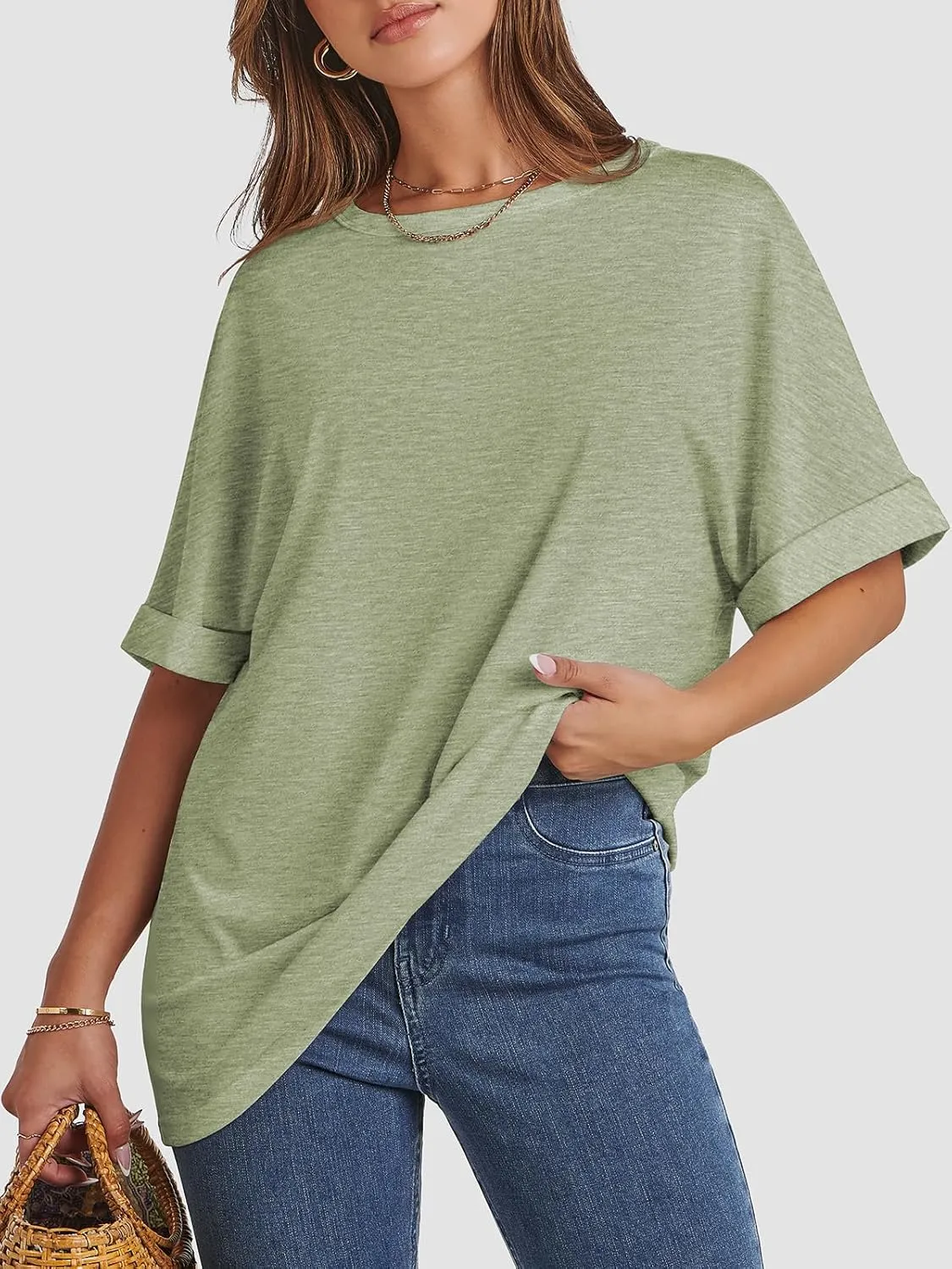 ATHMILE Womens Oversized T Shirts Summer Tops Spring Casual Loose Fit Workout Short Sleeve 2025 Beach Vacation