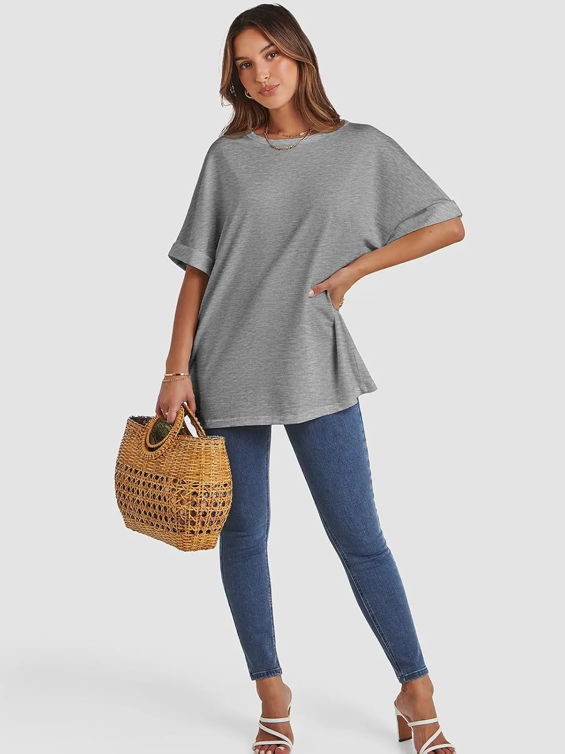 ATHMILE Womens Oversized T Shirts Summer Tops Spring Casual Loose Fit Workout Short Sleeve 2025 Beach Vacation