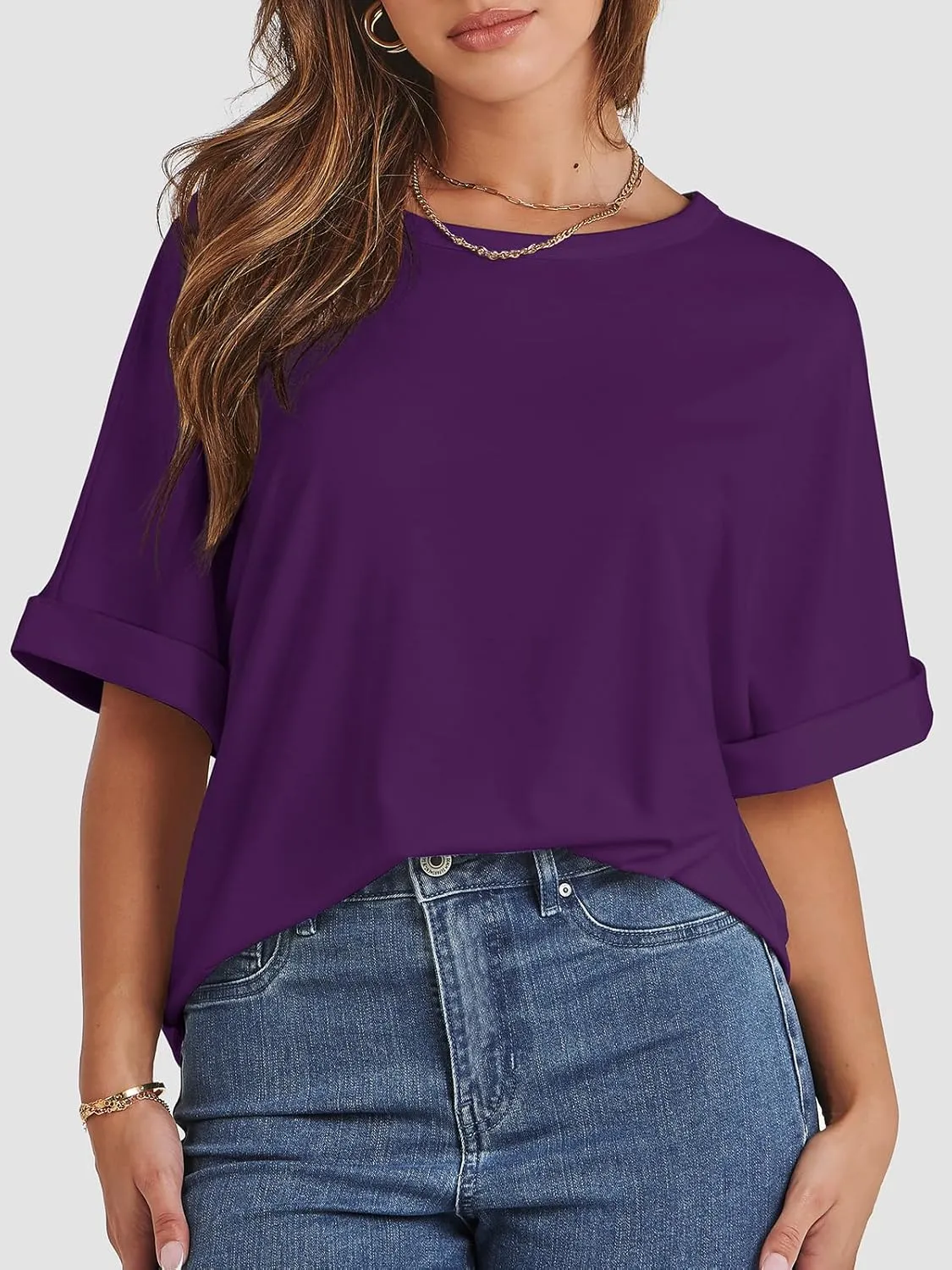 ATHMILE Womens Oversized T Shirts Summer Tops Spring Casual Loose Fit Workout Short Sleeve 2025 Beach Vacation