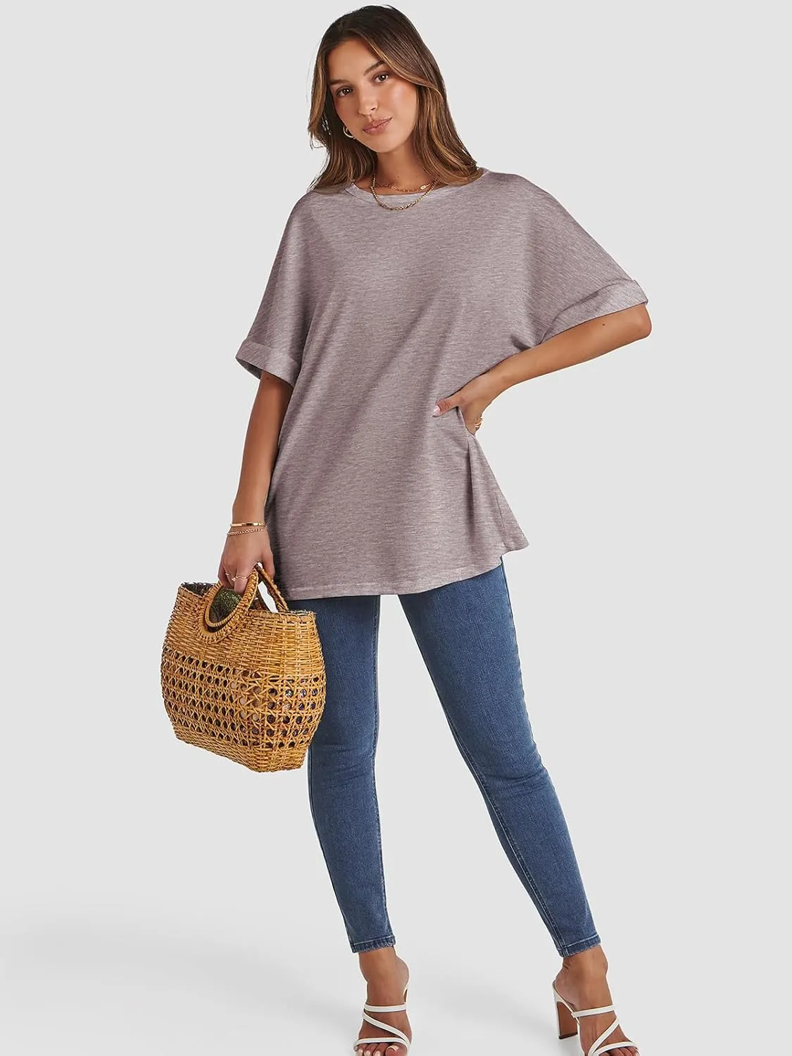 ATHMILE Womens Oversized T Shirts Summer Tops Spring Casual Loose Fit Workout Short Sleeve 2025 Beach Vacation