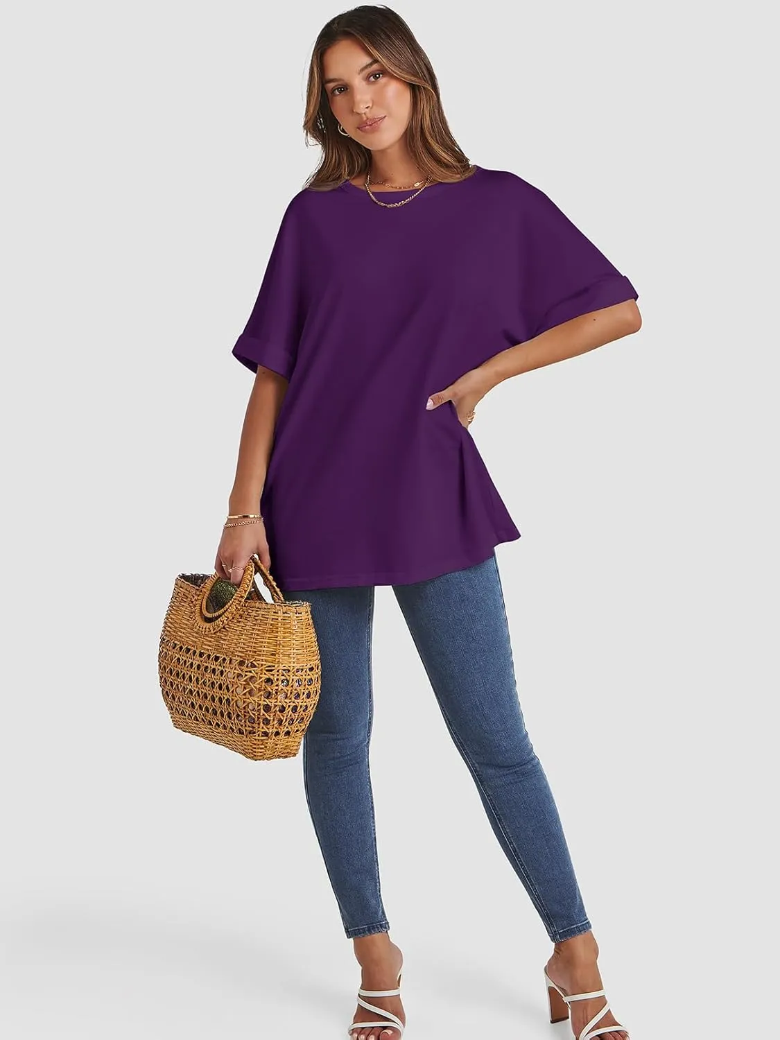 ATHMILE Womens Oversized T Shirts Summer Tops Spring Casual Loose Fit Workout Short Sleeve 2025 Beach Vacation