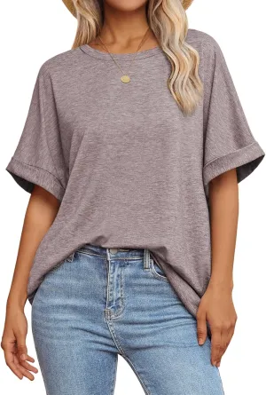 ATHMILE Womens Oversized T Shirts Summer Tops Spring Casual Loose Fit Workout Short Sleeve 2025 Beach Vacation