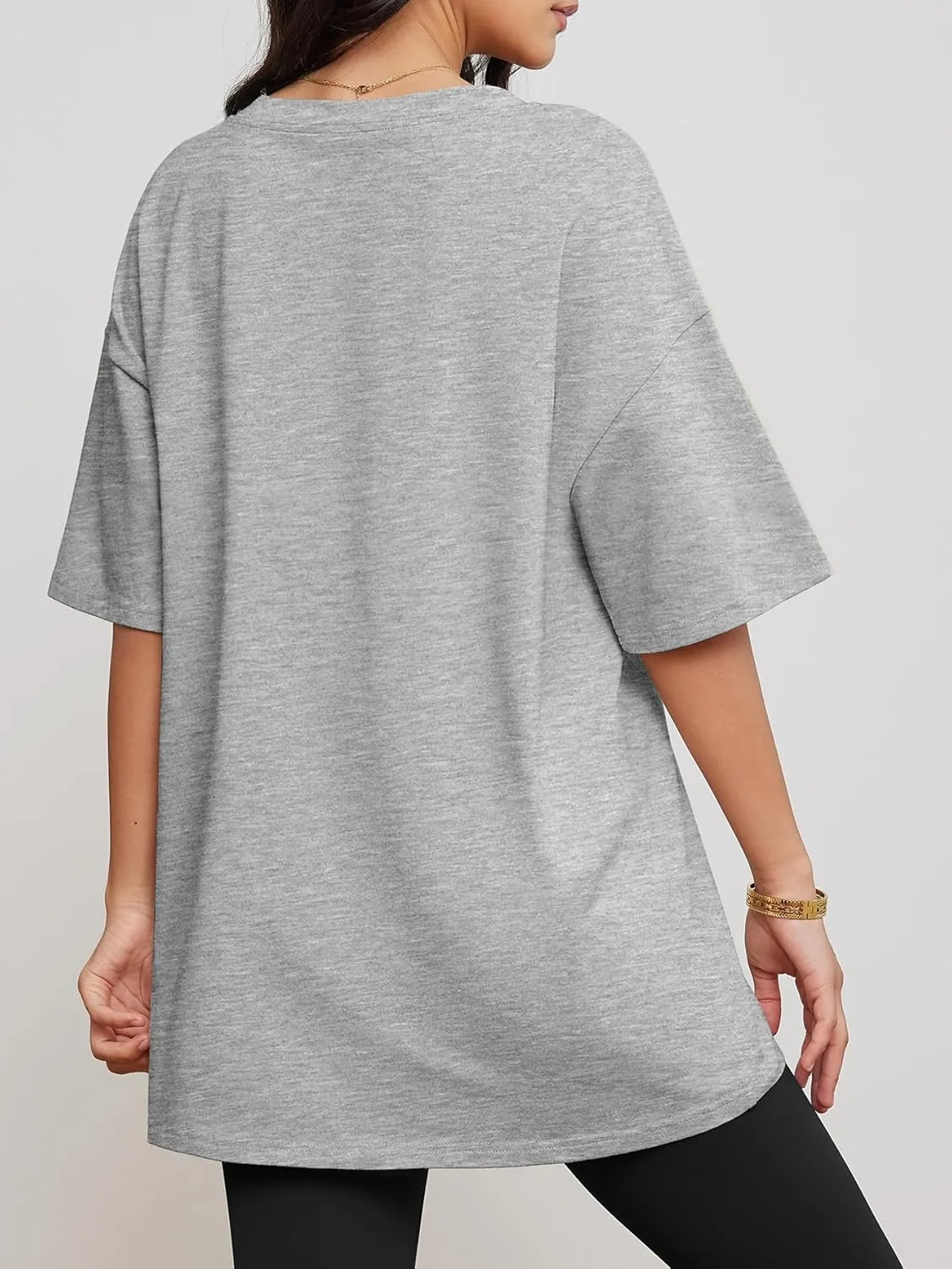 ATHMILE Womens Summer Oversized Shirts V Neck Business Casual Workout Tops Beach Vacation 2025 Gym Clothes