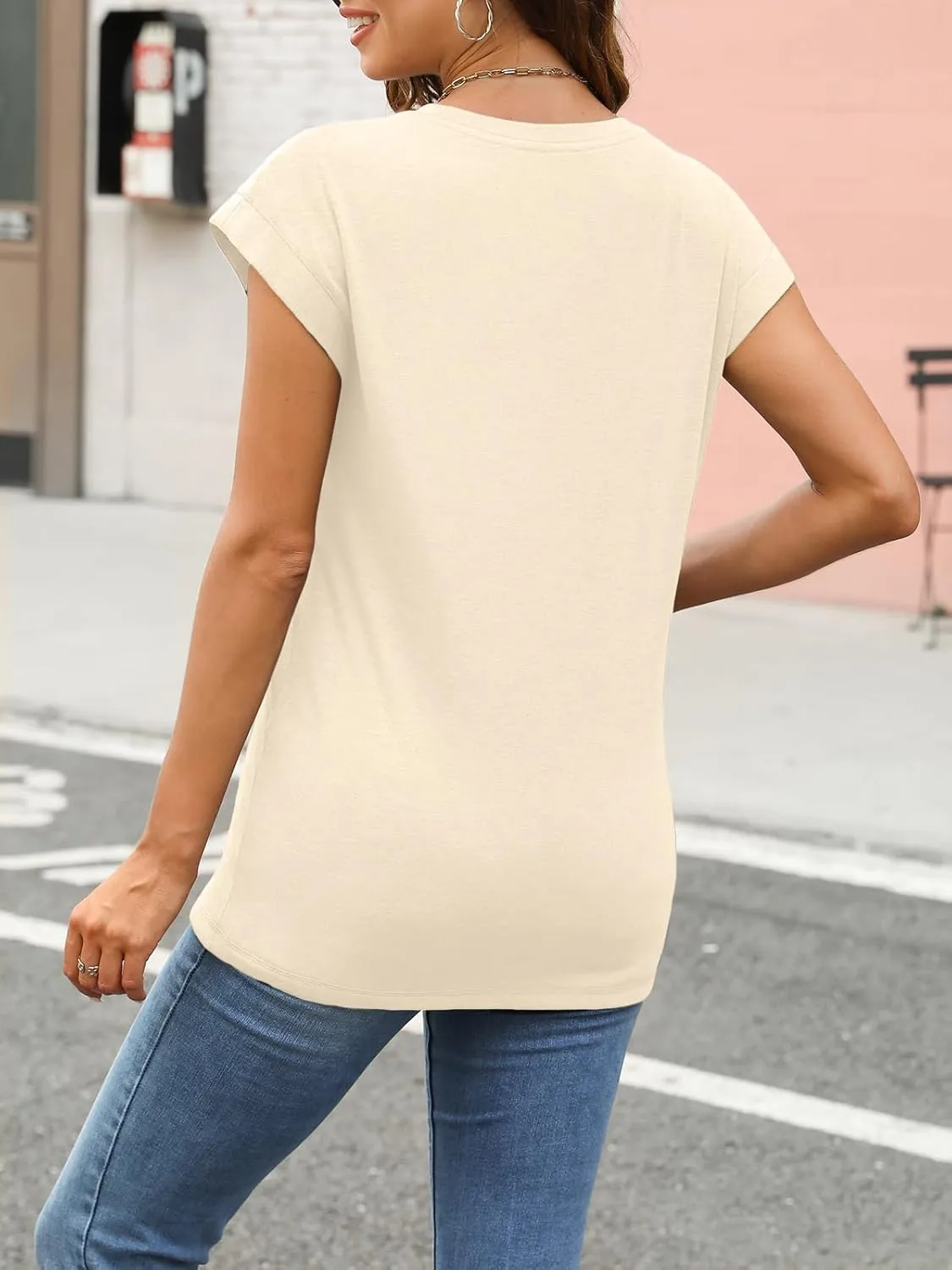 AUTOMET Womens Cap Sleeve Summer Tops Business Casual T Shirts Dressy Spring Fashion Outfits Cute Trendy Clothes 2025