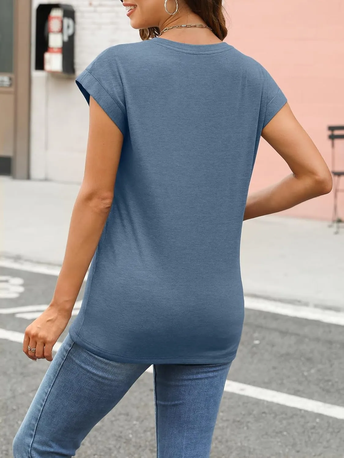 AUTOMET Womens Cap Sleeve Summer Tops Business Casual T Shirts Dressy Spring Fashion Outfits Cute Trendy Clothes 2025