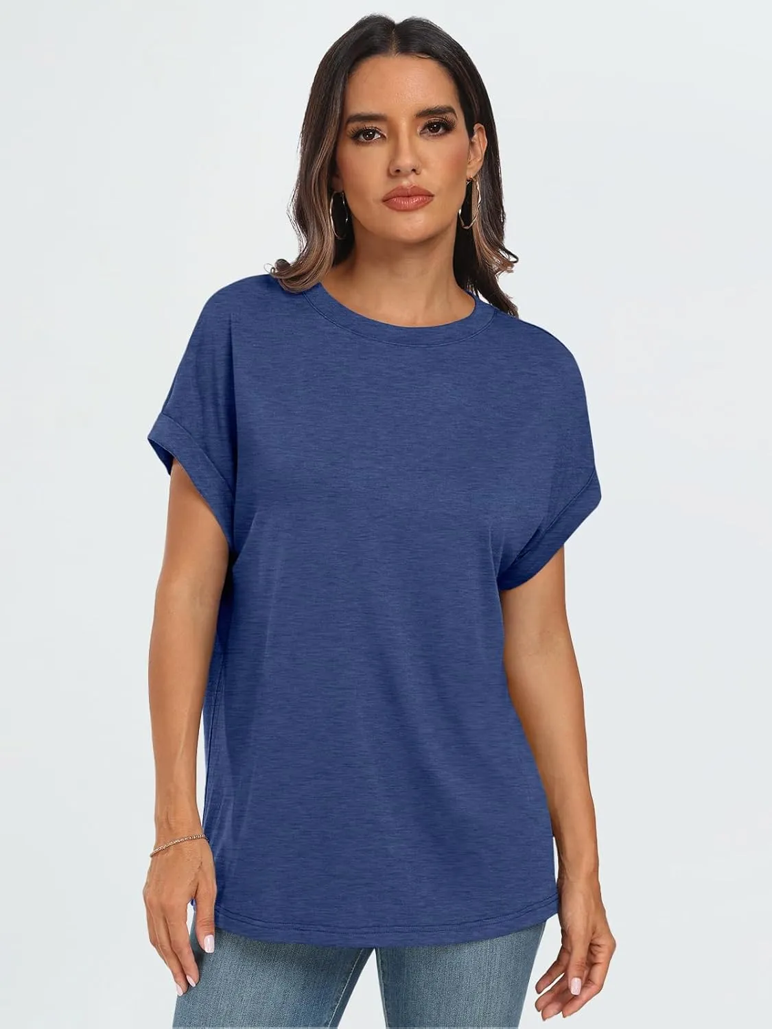 AUTOMET Womens Summer Tops Oversized Short Sleeve Business Casual T Shirts Trendy Fashion Clothes Spring Outfits 2025