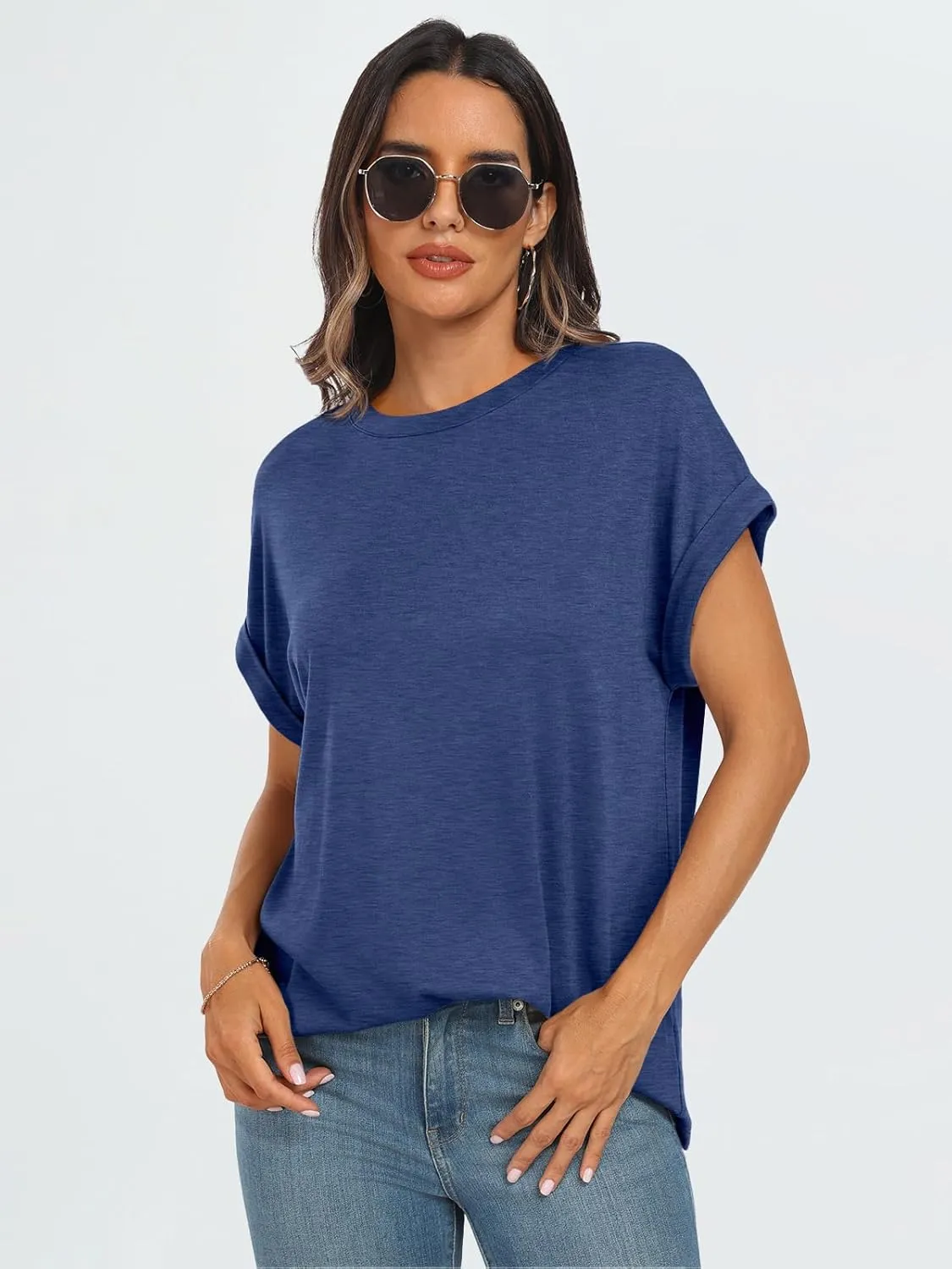 AUTOMET Womens Summer Tops Oversized Short Sleeve Business Casual T Shirts Trendy Fashion Clothes Spring Outfits 2025