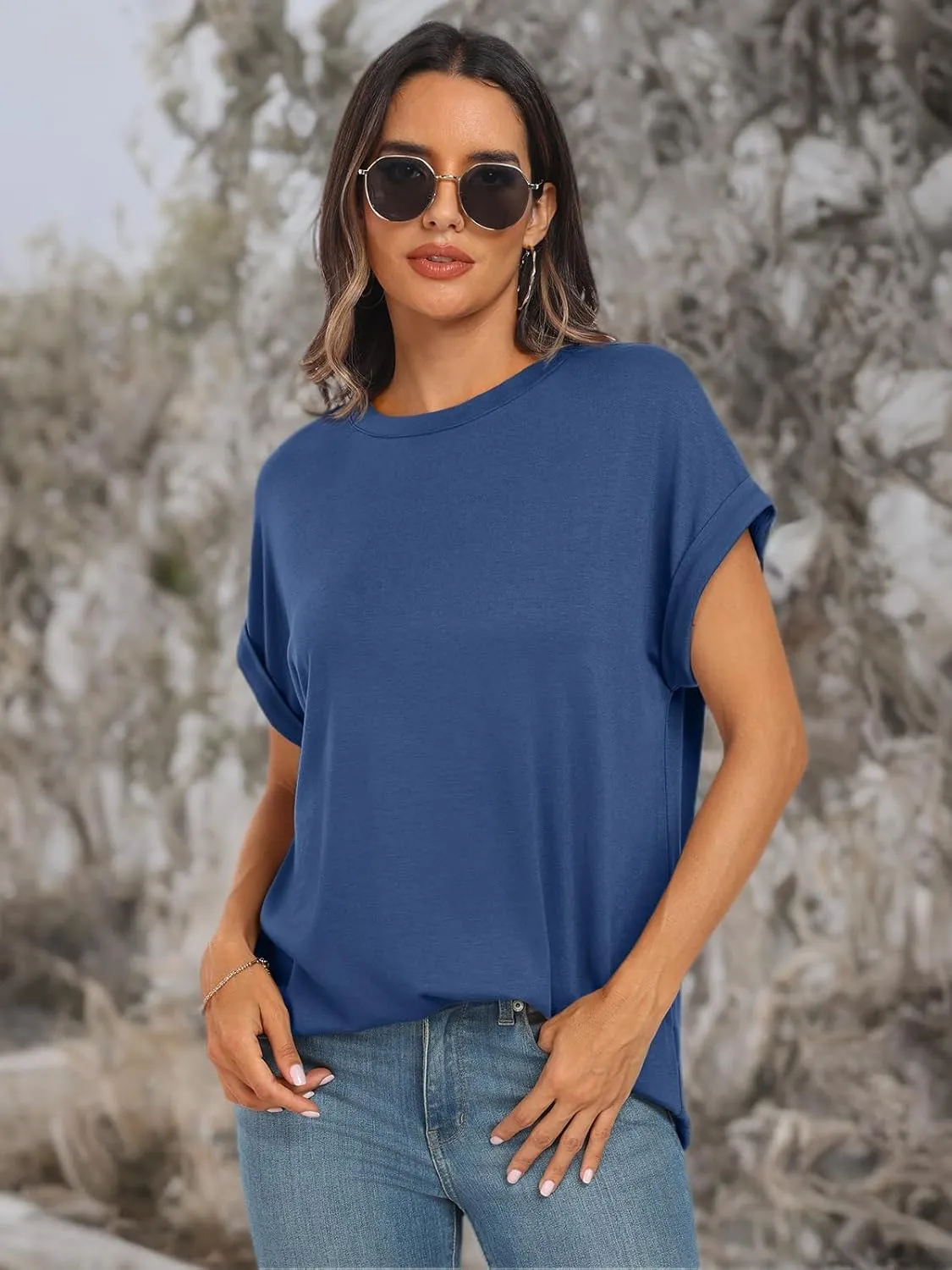 AUTOMET Womens Summer Tops Oversized Short Sleeve Business Casual T Shirts Trendy Fashion Clothes Spring Outfits 2025