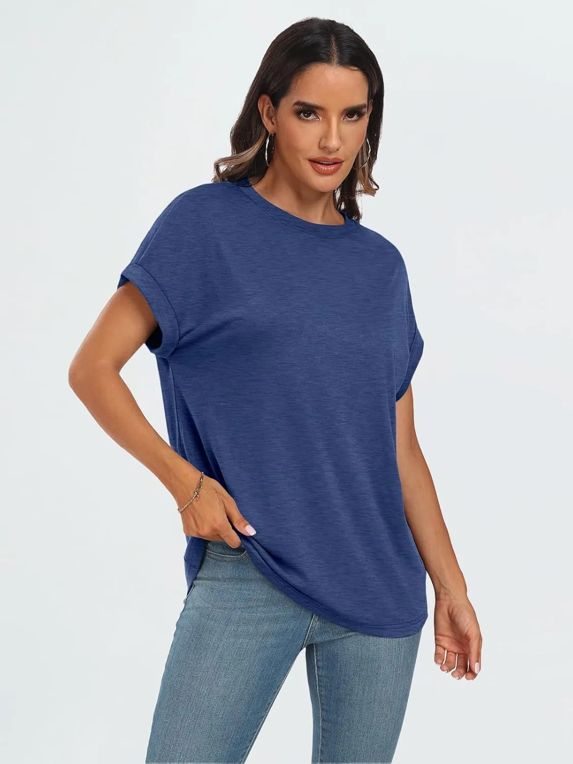 AUTOMET Womens Summer Tops Oversized Short Sleeve Business Casual T Shirts Trendy Fashion Clothes Spring Outfits 2025