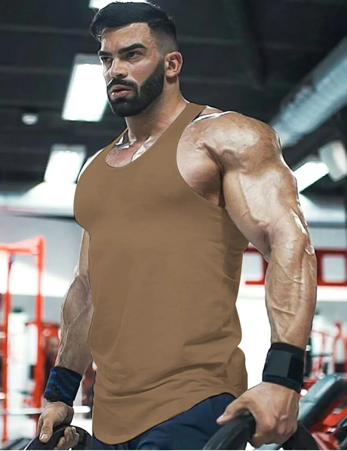 Babioboa Men's 3 Pack Gym Workout Tank Tops Y-Back Muscle Tee Stringer Bodybuilding Sleeveless T-Shirts