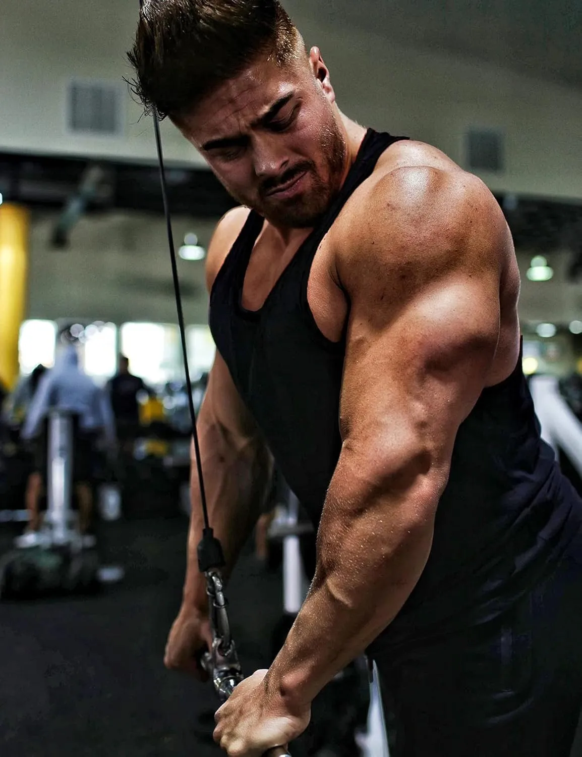 Babioboa Men's 3 Pack Gym Workout Tank Tops Y-Back Muscle Tee Stringer Bodybuilding Sleeveless T-Shirts