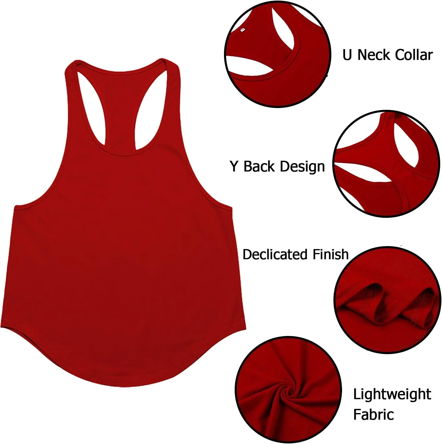 Babioboa Men's 3 Pack Gym Workout Tank Tops Y-Back Muscle Tee Stringer Bodybuilding Sleeveless T-Shirts