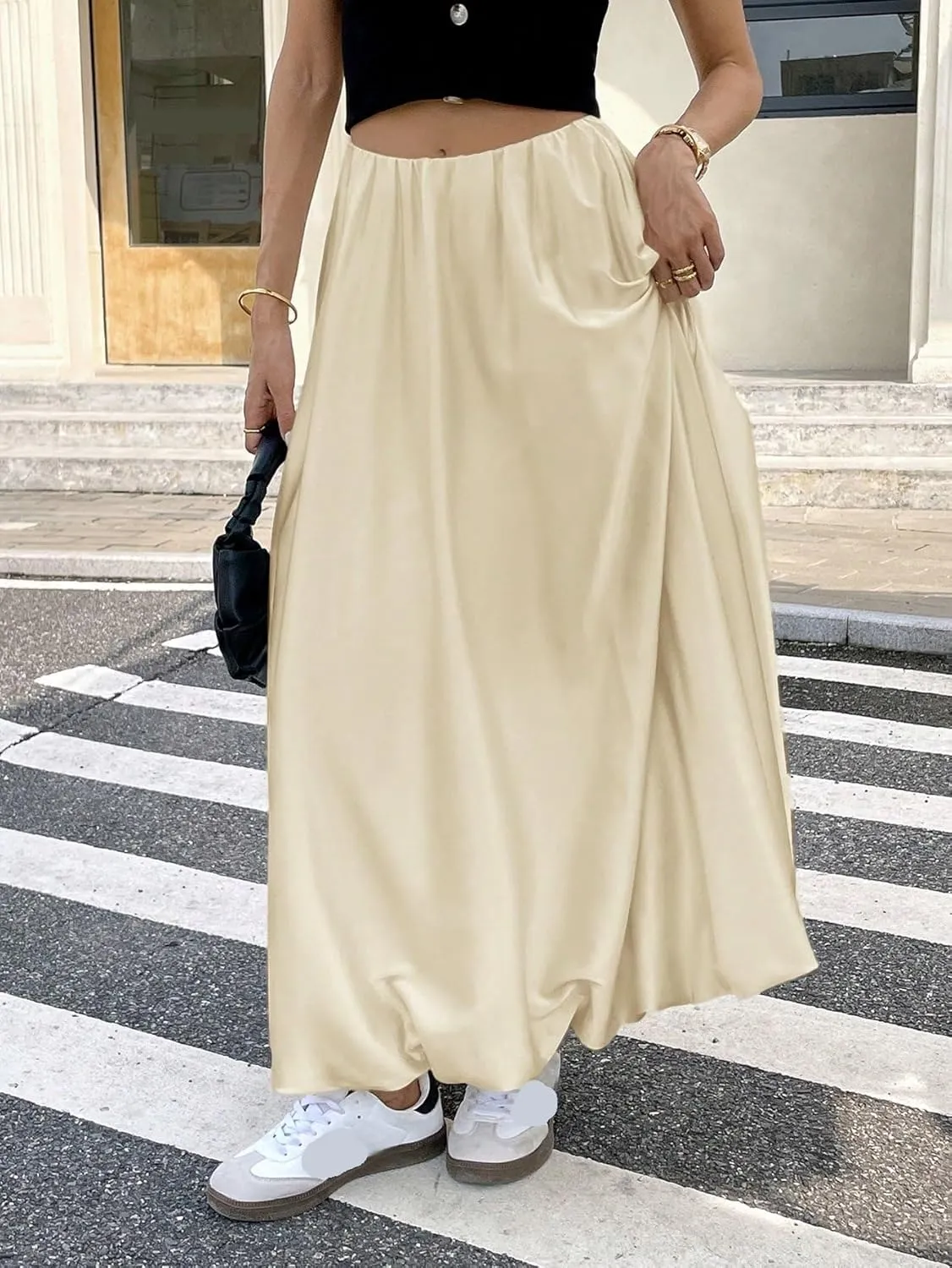 Beach Causal Women's Skirt Women's Casual Midi Skirt for Autumn
