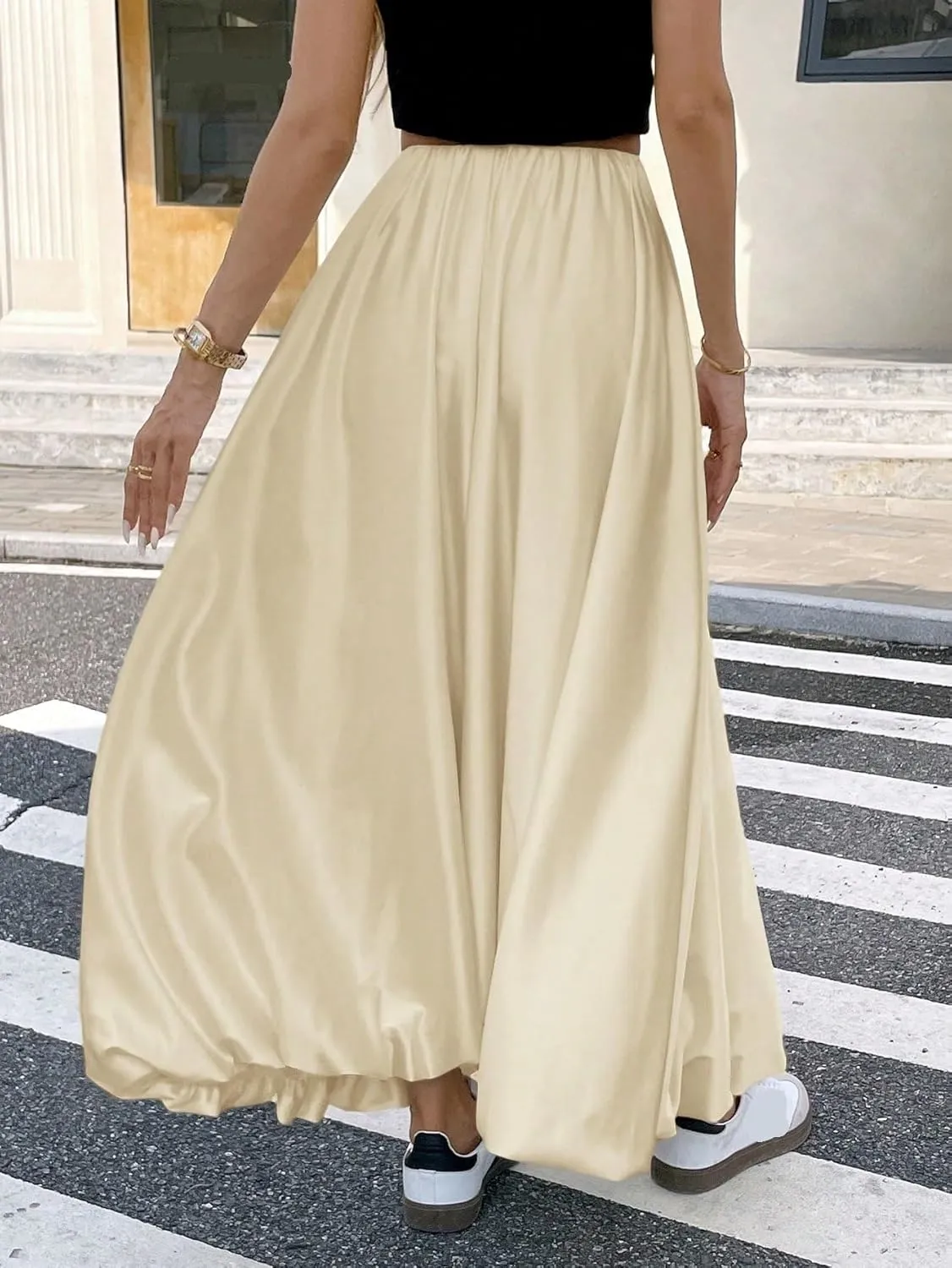 Beach Causal Women's Skirt Women's Casual Midi Skirt for Autumn