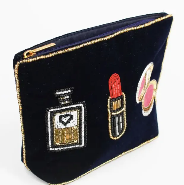 Beaded Cosmetics Small Pouch