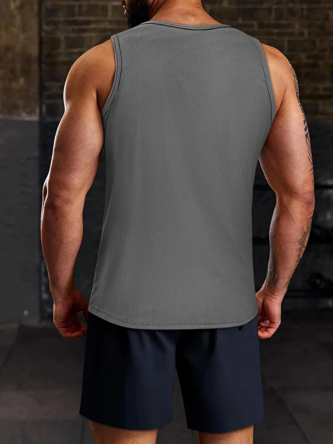 Beotyshow Men's Tank Top Summer Casual Sleeveless Ribbed Knit Muscle T Shirts Quick Dry Gym Workout Stringers