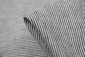 Black Night Stripe Linen