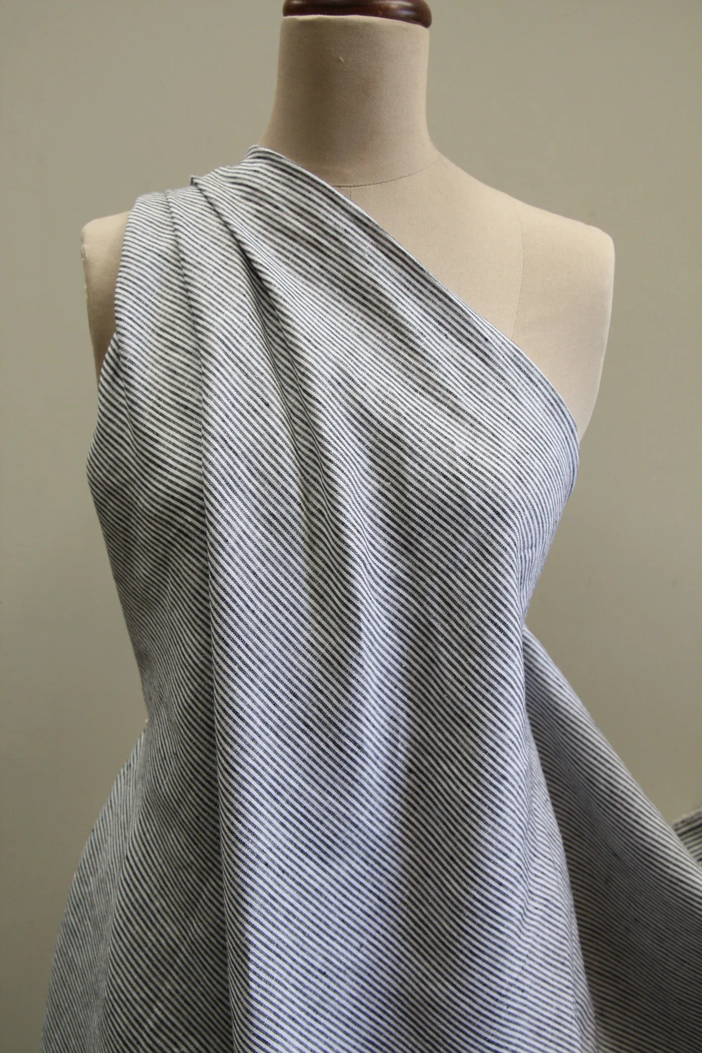 Black Night Stripe Linen