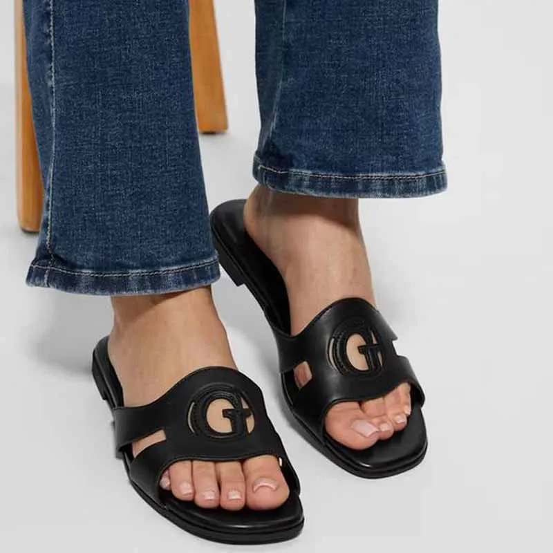 Black Slide Sandals