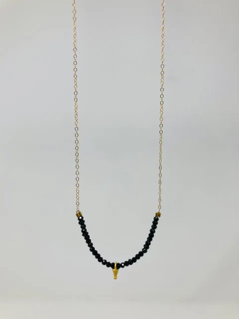 Black Spinel with Vermeil Necklace