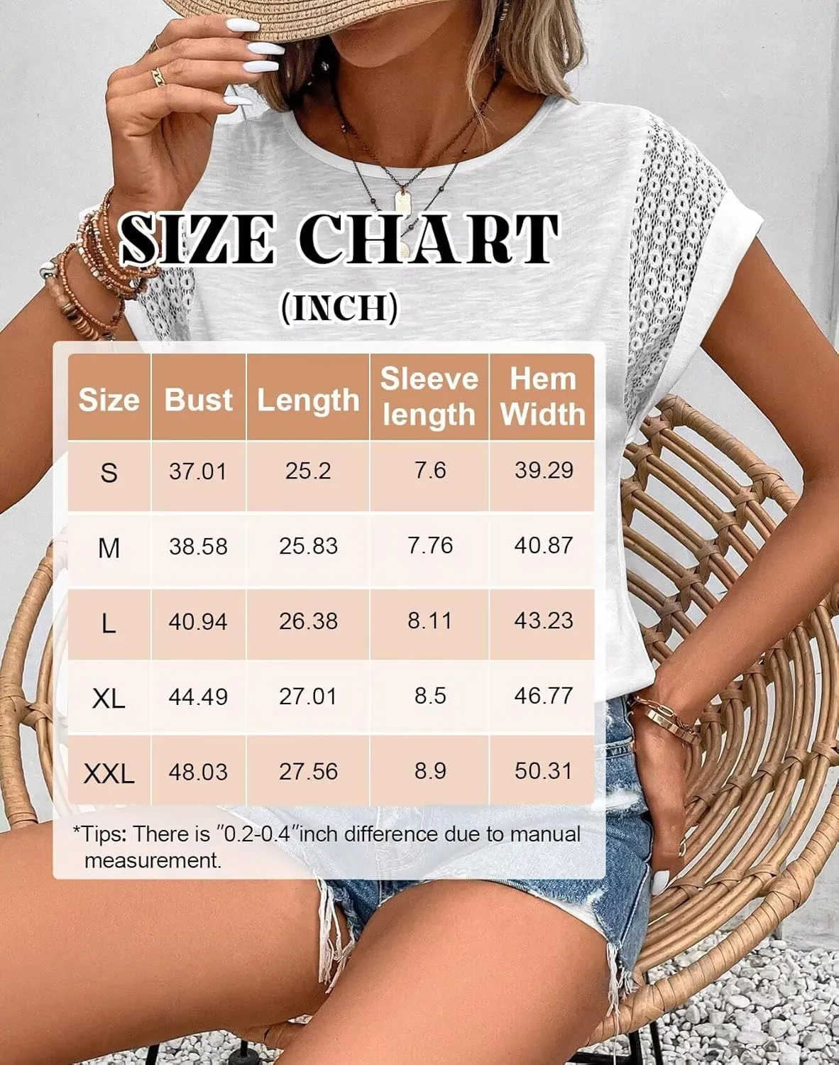 Bliwov Womens Tops Contrast Lace Cap Sleeve T Shirts 2025 Casual Trendy Summer Spring Tops Beach Vacation Fashion Clothes